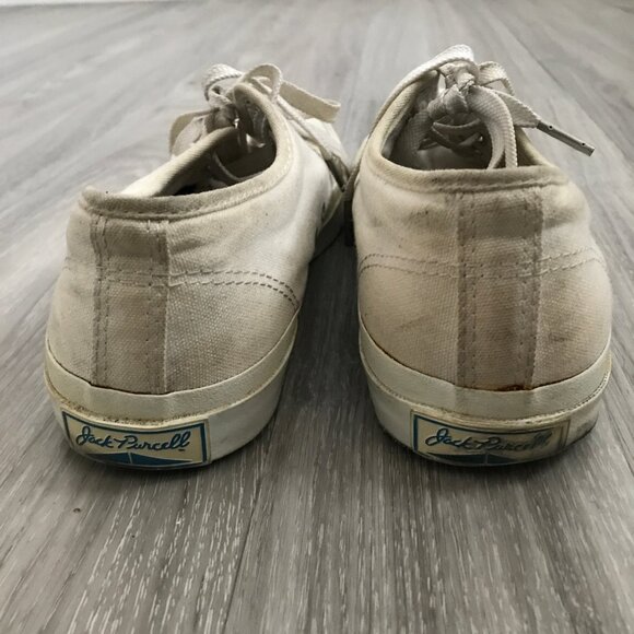 VTG JACK PURCELL CONVERSE ADULT SNEAKERS WHITE CANVAS BOAT SHOES WOMENS 8.5 - Picture 6 of 11